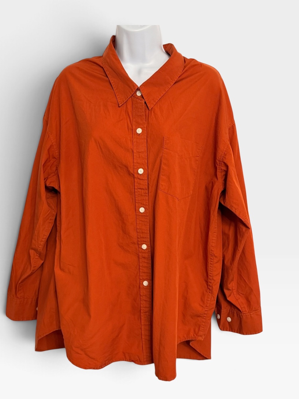 Aritzia Wilfred Free Relaxed Poplin Shirt Copper Red Size Medium